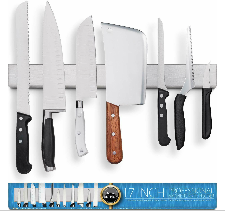 Strong Magnetic Wall Mounted Kitchen Knife Magnet Bar Holder Display Rack Strip