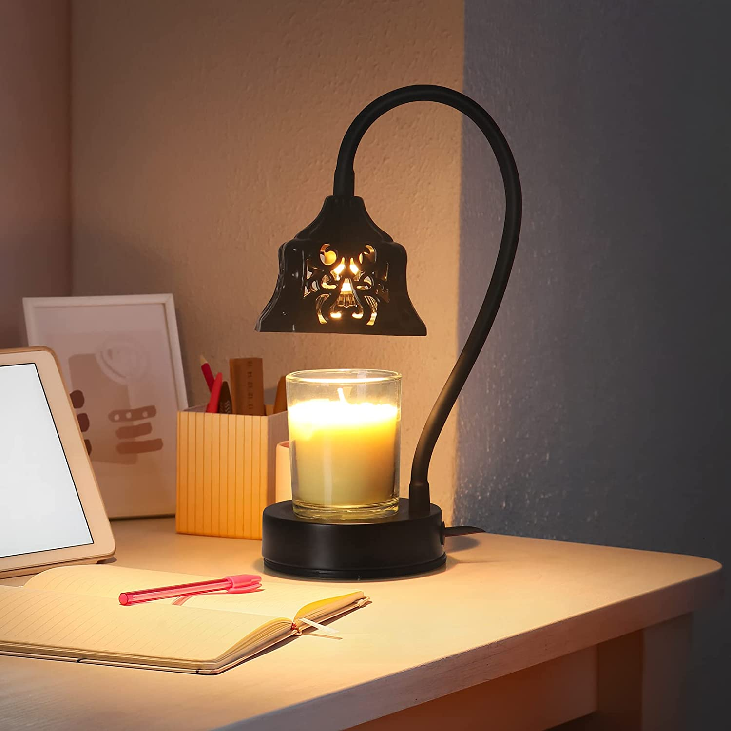 Candle Warmer Lamp, with 2 Bulbs, Candle Lamp with Timer & Dimmer, Height Adjust