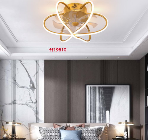 Dimmable Fan Ceiling Chandelier Flush Mount LED Light Lamp Lighting Remote